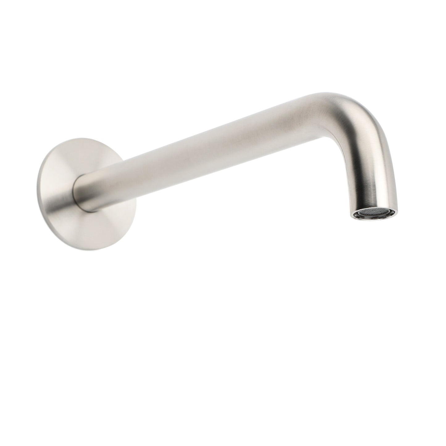 Brushed Nickel Round 250mm Long Spout Bath Tub Wall Mounted Water Filler Outlet - Image 4