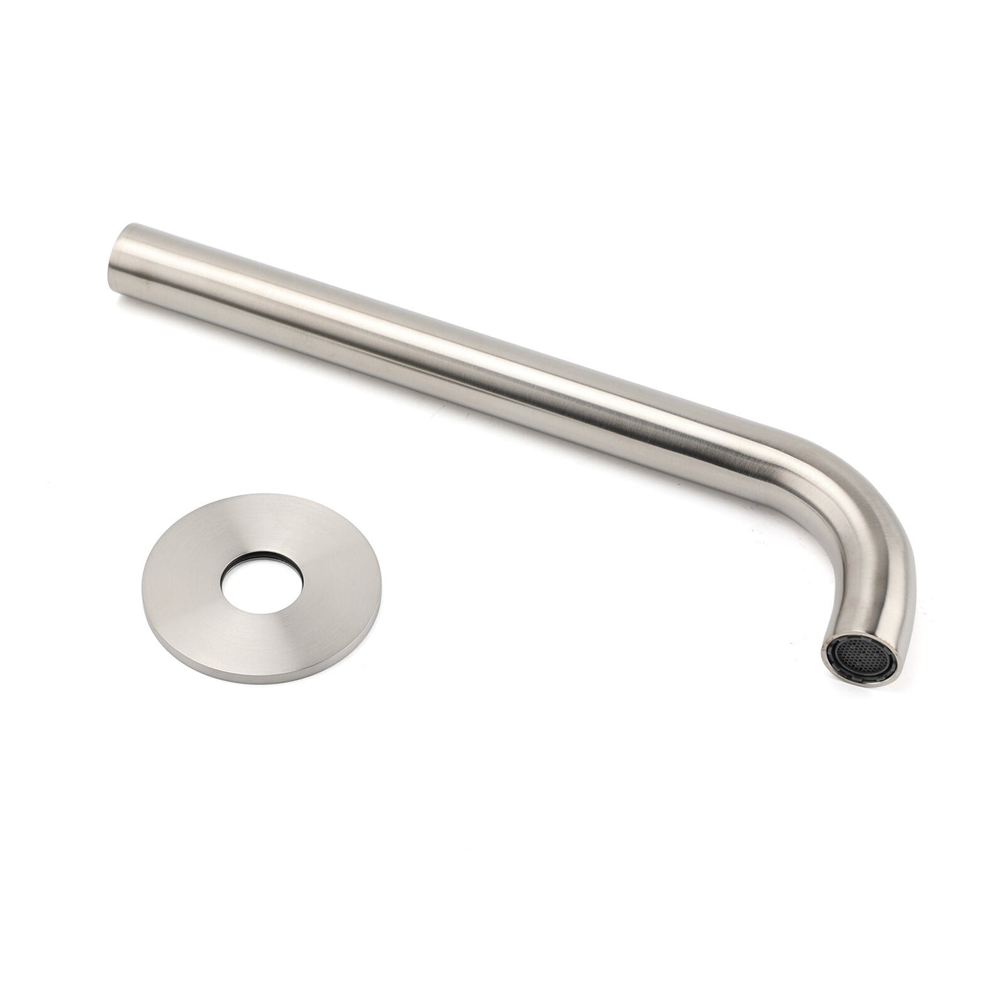 Brushed Nickel Round 250mm Long Spout Bath Tub Wall Mounted Water Filler Outlet - Image 6