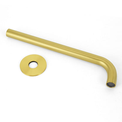 Bathroom 300mm Long Wall Mounted Extention Bath Tub Filler Spout Brushed Gold - Image 6