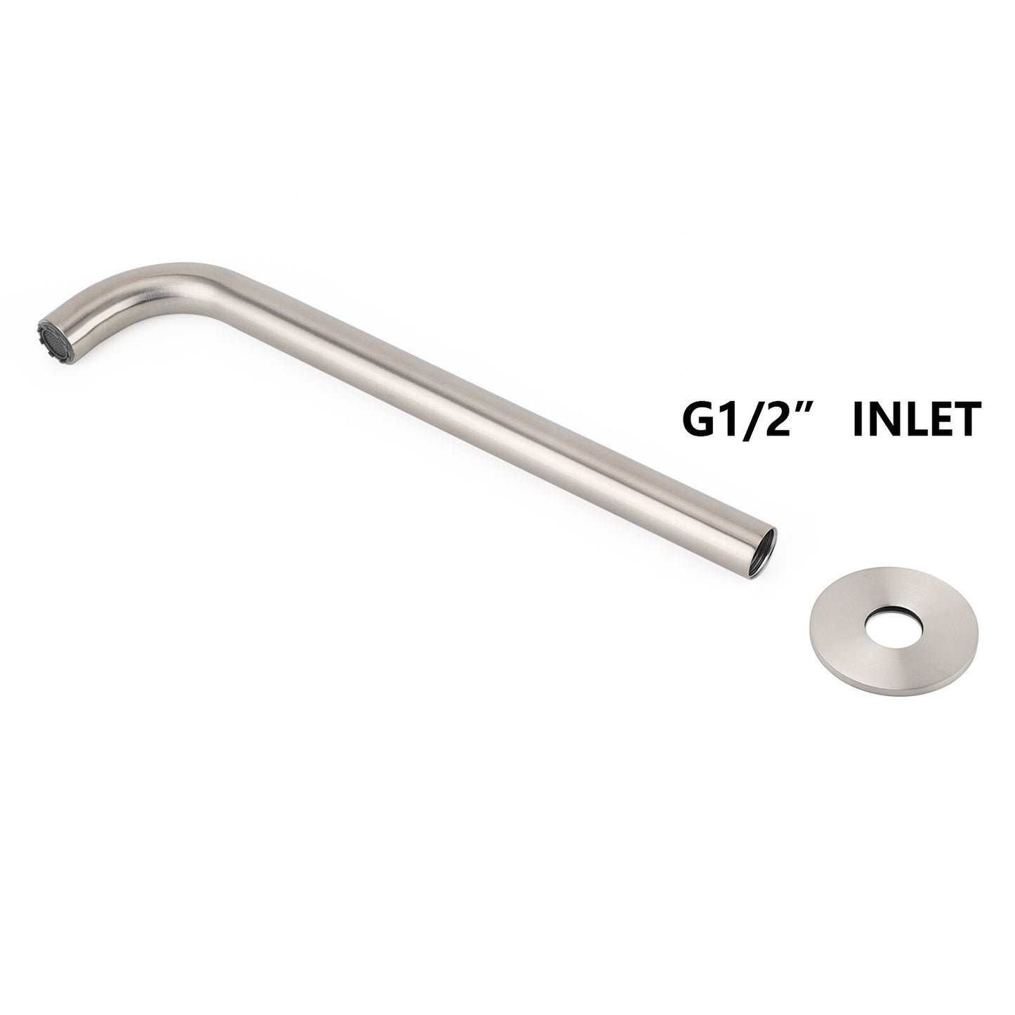 Brushed Nickel 300mm Extra Long Wall Mounted Extention Bathtub Filler Spout Set - Image 5