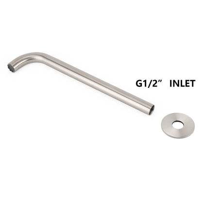 Brushed Nickel 300mm Extra Long Wall Mounted Extention Bathtub Filler Spout Set - Image 5