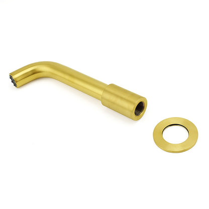 Brushed Gold Round Swivel Bathtub Spout Basin Faucet Bubble Water Outlet Curve - Image 4
