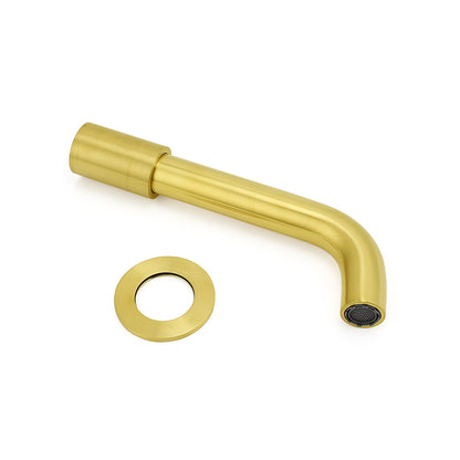 Brushed Gold Round Swivel Bathtub Spout Basin Faucet Bubble Water Outlet Curve - Image 5