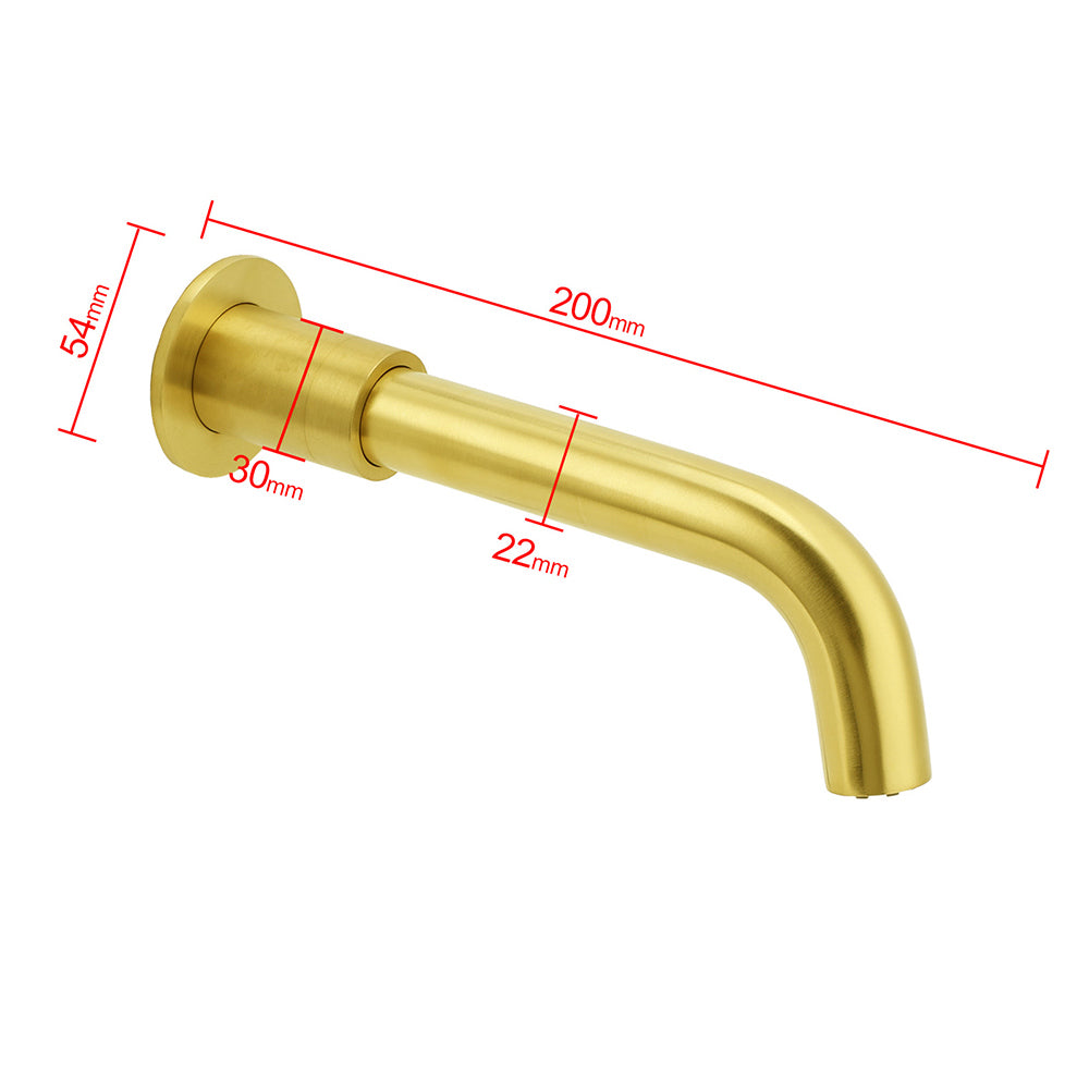 Brushed Gold Round Swivel Bathtub Spout Basin Faucet Bubble Water Outlet Curve - Image 6