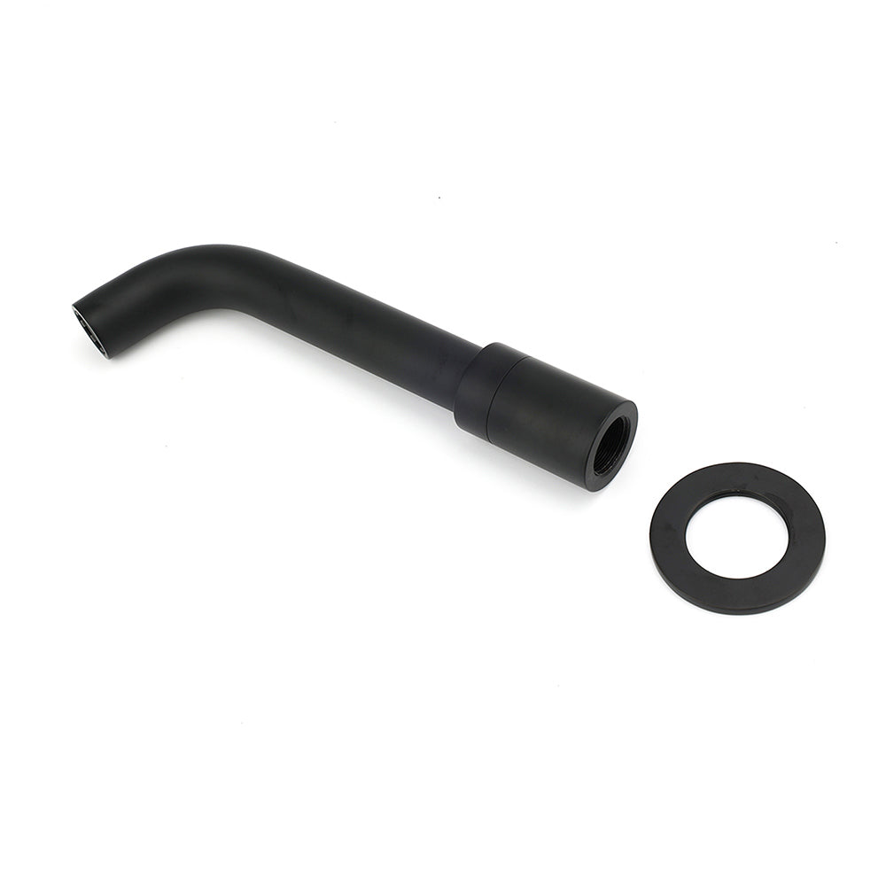 Matt Black Round Wall Mount Basin Faucet Bubble Water Outlet Bath Tub Spout Set - Image 3