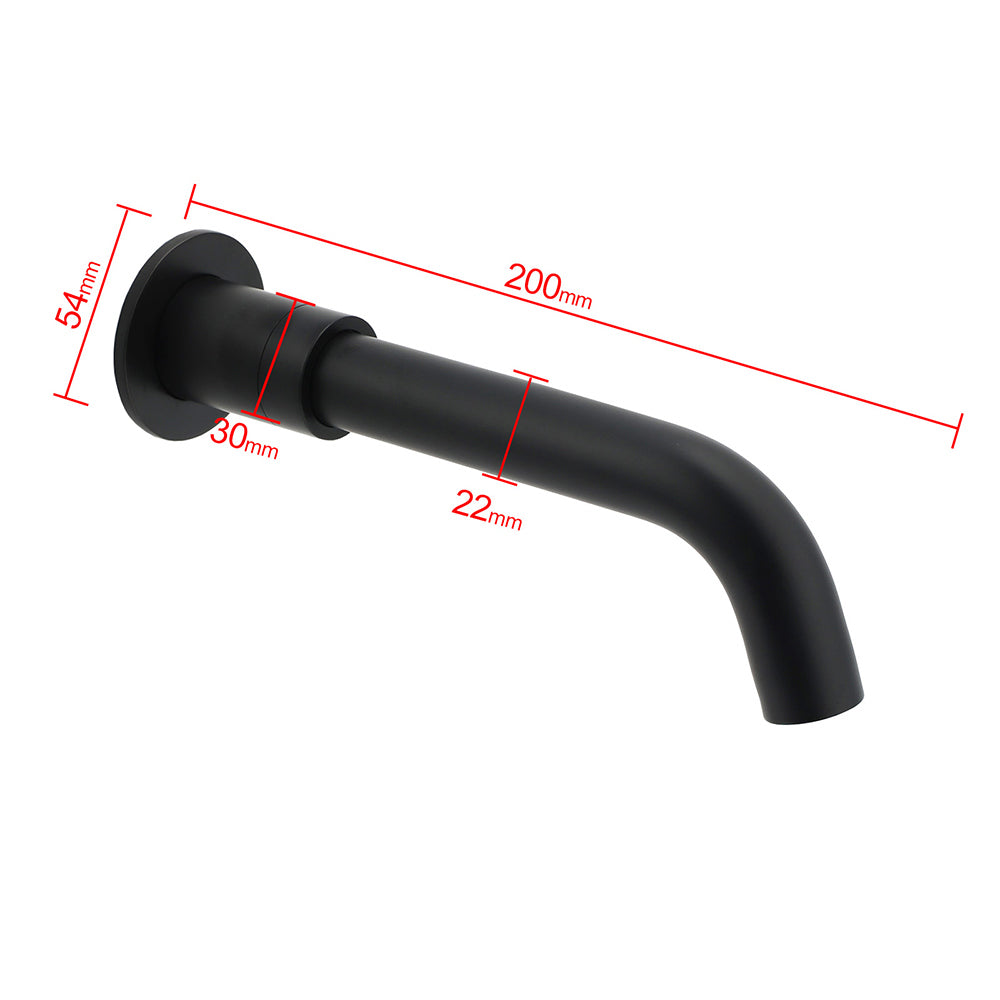 Matt Black Round Wall Mount Basin Faucet Bubble Water Outlet Bath Tub Spout Set - Image 4