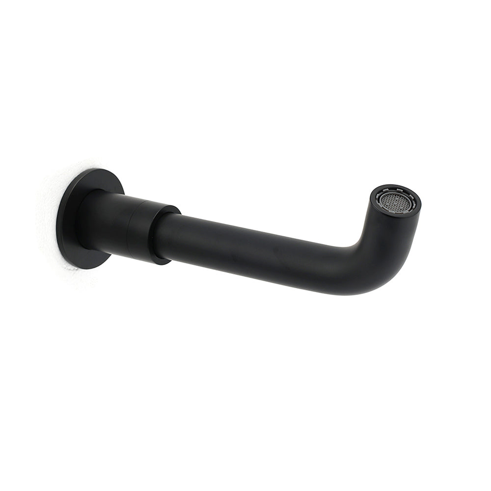 Matt Black Round Wall Mount Basin Faucet Bubble Water Outlet Bath Tub Spout Set - Image 5