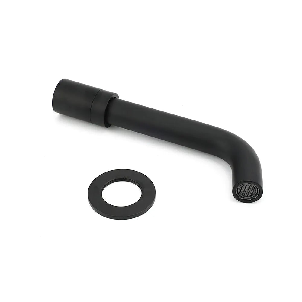 Matt Black Round Wall Mount Basin Faucet Bubble Water Outlet Bath Tub Spout Set - Image 5