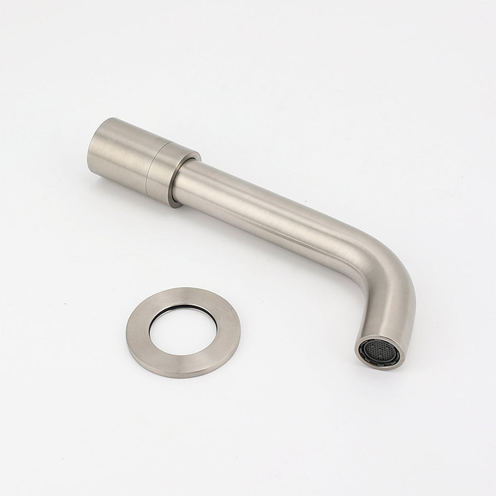 Brushed Nickel Silver Round Swivel Basin Faucet Bubble Water Outlet Bath Tub Spout - Image 4