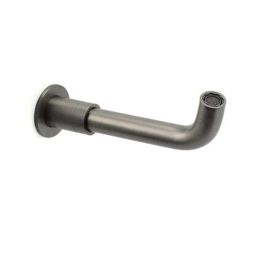 Gun Metal Grey Round Bathtub Spout Basin Curve Faucet Bubble Water Outlet 304SUS - Image 3