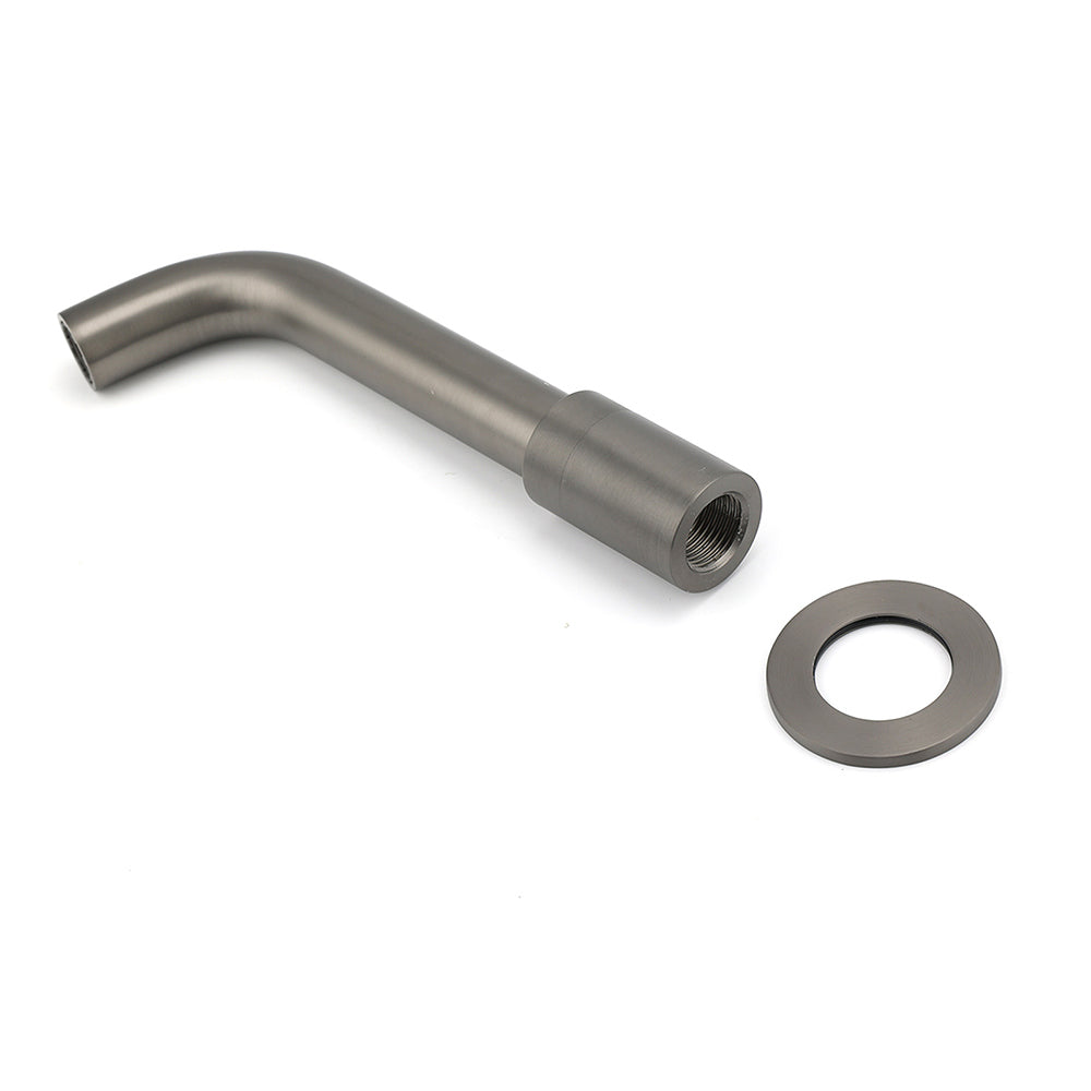 Gun Metal Grey Round Bathtub Spout Basin Curve Faucet Bubble Water Outlet 304SUS - Image 3