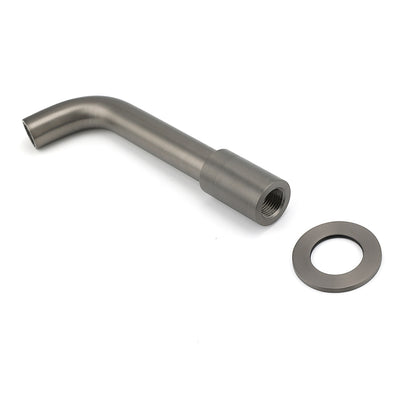 Gun Metal Grey Round Bathtub Spout Basin Curve Faucet Bubble Water Outlet 304SUS - Image 3