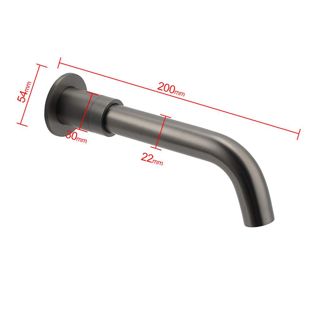 Gun Metal Grey Round Bathtub Spout Basin Curve Faucet Bubble Water Outlet 304SUS - Image 4