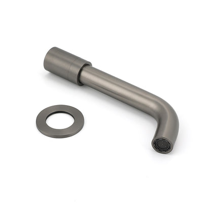 Gun Metal Grey Round Bathtub Spout Basin Curve Faucet Bubble Water Outlet 304SUS - Image 6
