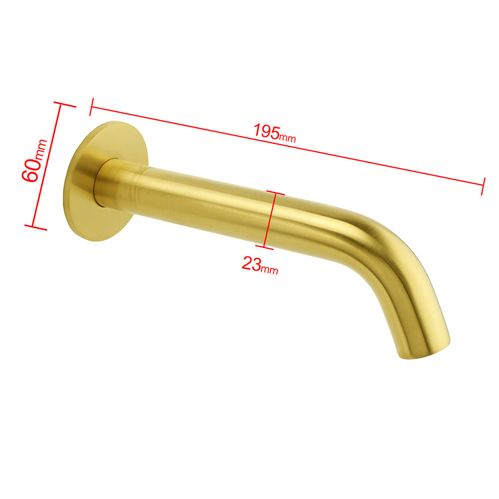 Brushed Gold Round Curve Bathtub Spout Stainless Steel Faucet Water Outlet Tap - Image 2