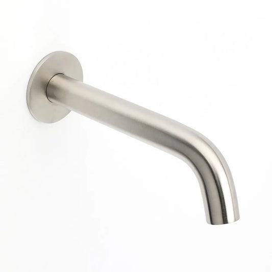 Brushed Nickel Round Curve Basin Bubble Faucet Water Outlet Bath Tub Wall Spout - Image 3