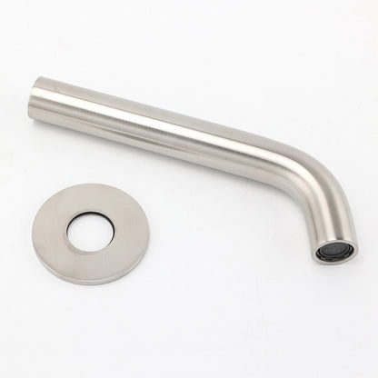 Brushed Nickel Round Curve Basin Bubble Faucet Water Outlet Bath Tub Wall Spout - Image 6