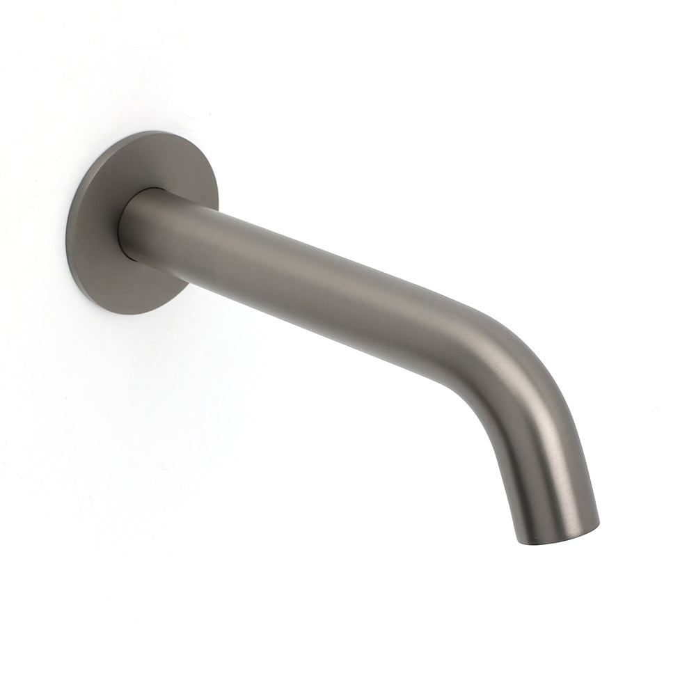 Gun Metal Grey Round Bathtub Spout Basin Curve Faucet Bubble Wall Mounted Outlet - Image 3