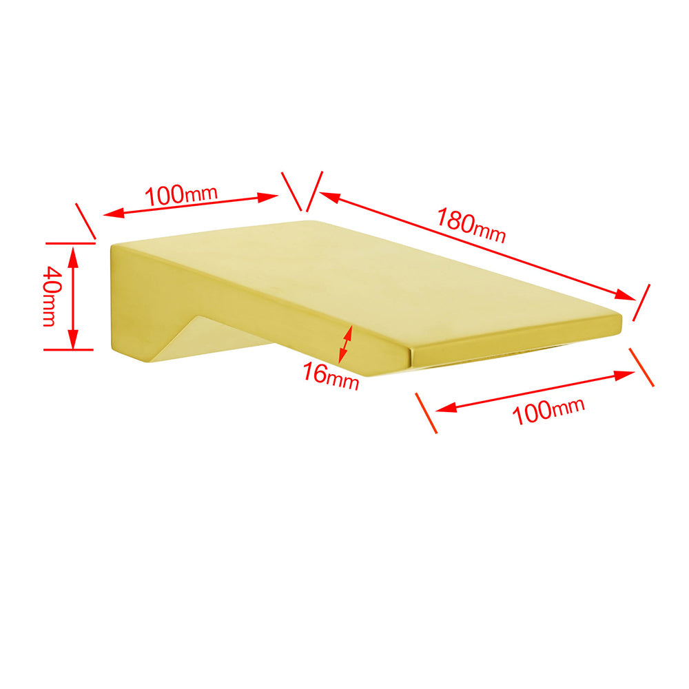 Brushed Gold Square Cubic Shower Bathtub Waterfall Spout Filler Outlet 1/2" End - Image 5