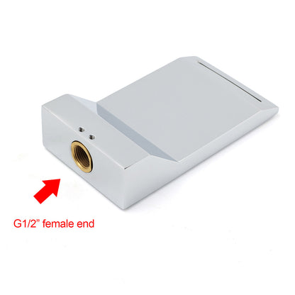 Chrome Square Shower Bath Tub Filler Waterfall Spout Faucet Outlet 1/2 Inch End - Image 6