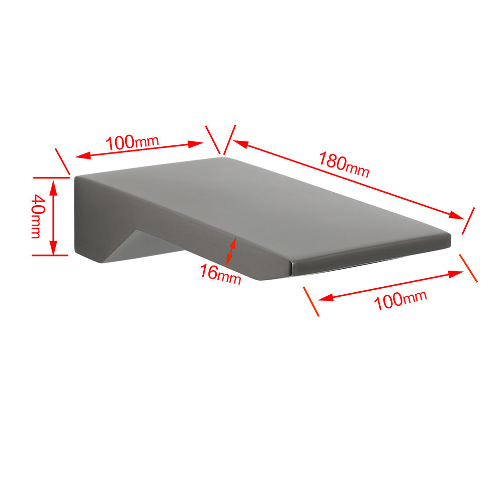 Gun Metal Grey Square Stainless Steel Bathtub Flat Spout Waterfall Filler Outlet - Image 2