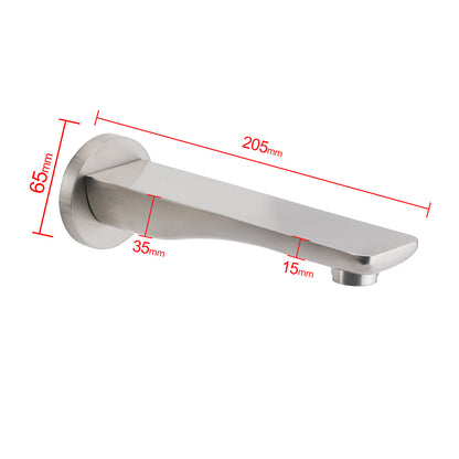 Brushed Nickel Round Bathtub Bubble Outlet Wall Mounted Spout Stainless Steel - Image 2