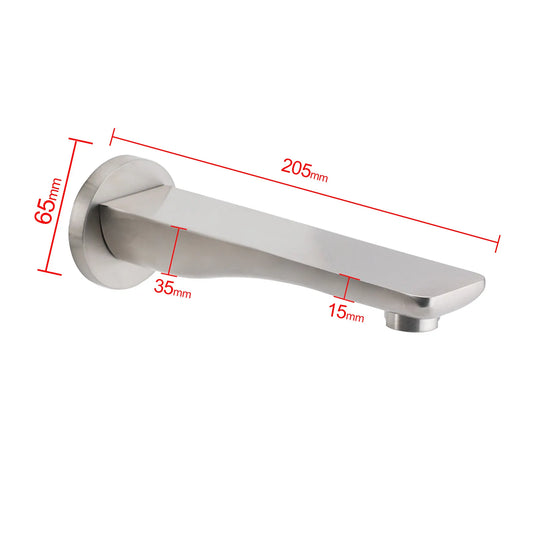 Brushed Nickel Round Bathtub Bubble Outlet Wall Mounted Spout Stainless Steel - Image 2