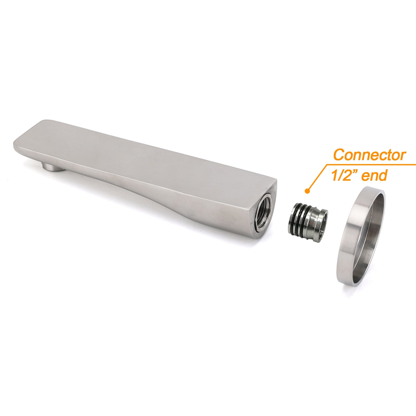 Brushed Nickel Round Bathtub Bubble Outlet Wall Mounted Spout Stainless Steel - Image 5
