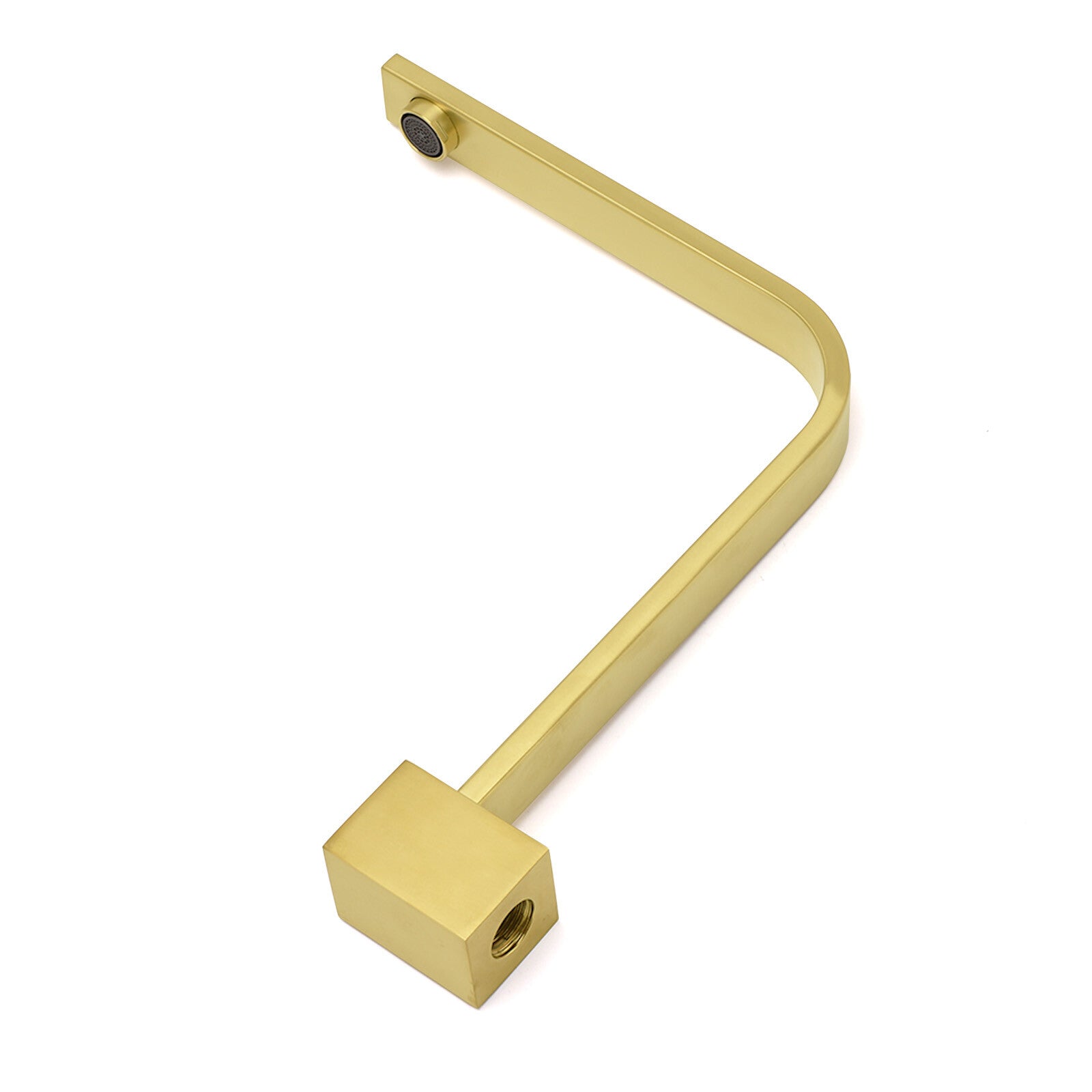 Brushed Gold Square Bathroom Spout Gooseneck Arm Bathtub Filler Tap Water Outlet - Image 5
