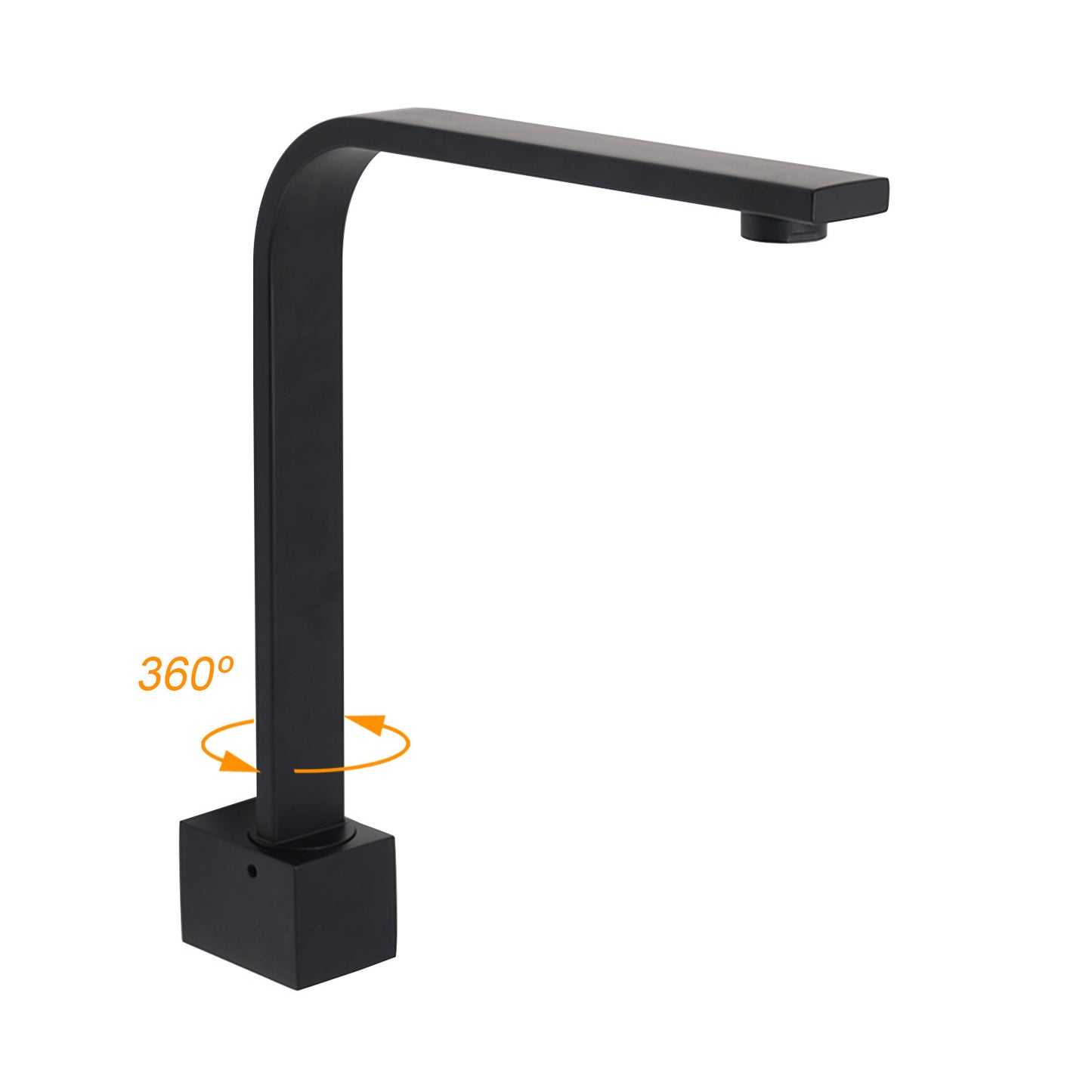 Black Gooseneck Arm High Rise Wall Mounted Bathtub Square Spout Water Outlet - Image 2