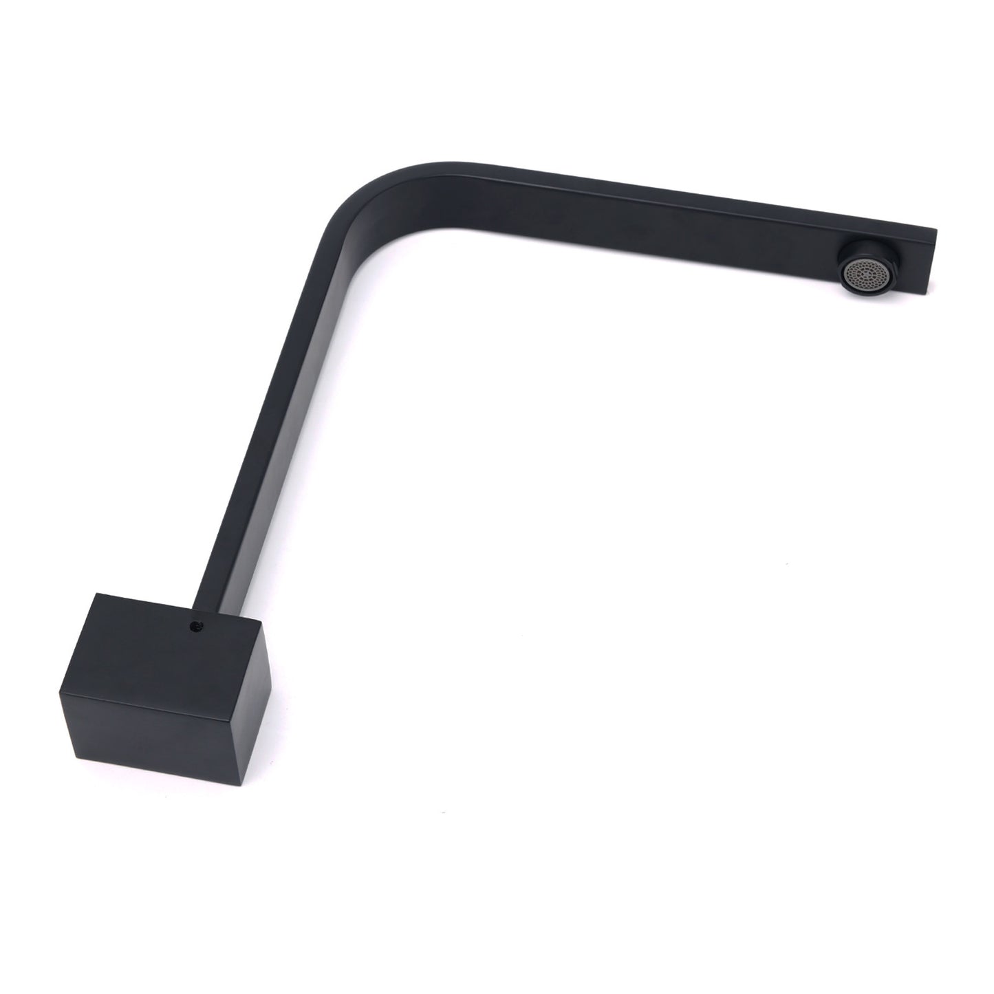 Black Gooseneck Arm High Rise Wall Mounted Bathtub Square Spout Water Outlet - Image 4