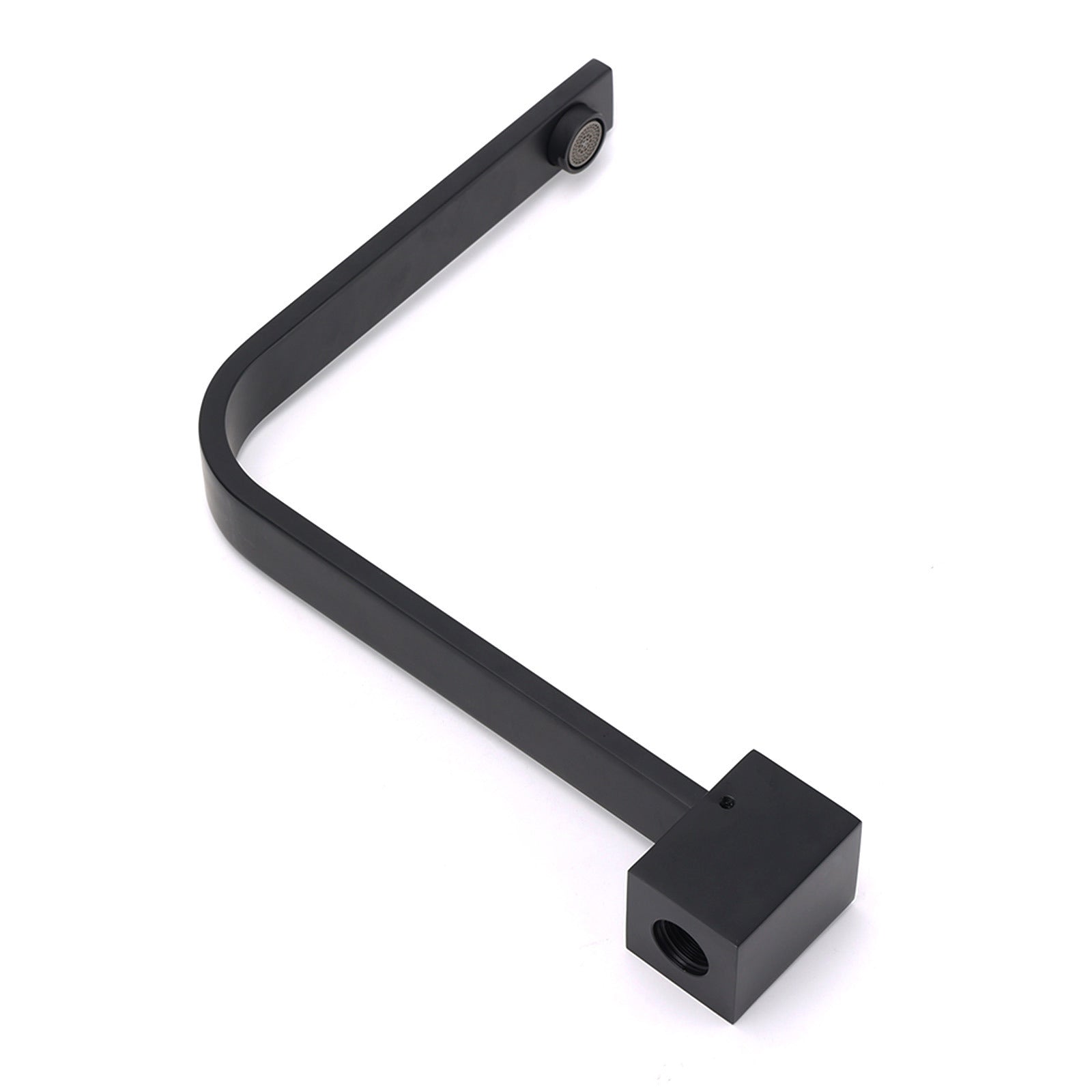 Black Gooseneck Arm High Rise Wall Mounted Bathtub Square Spout Water Outlet - Image 5