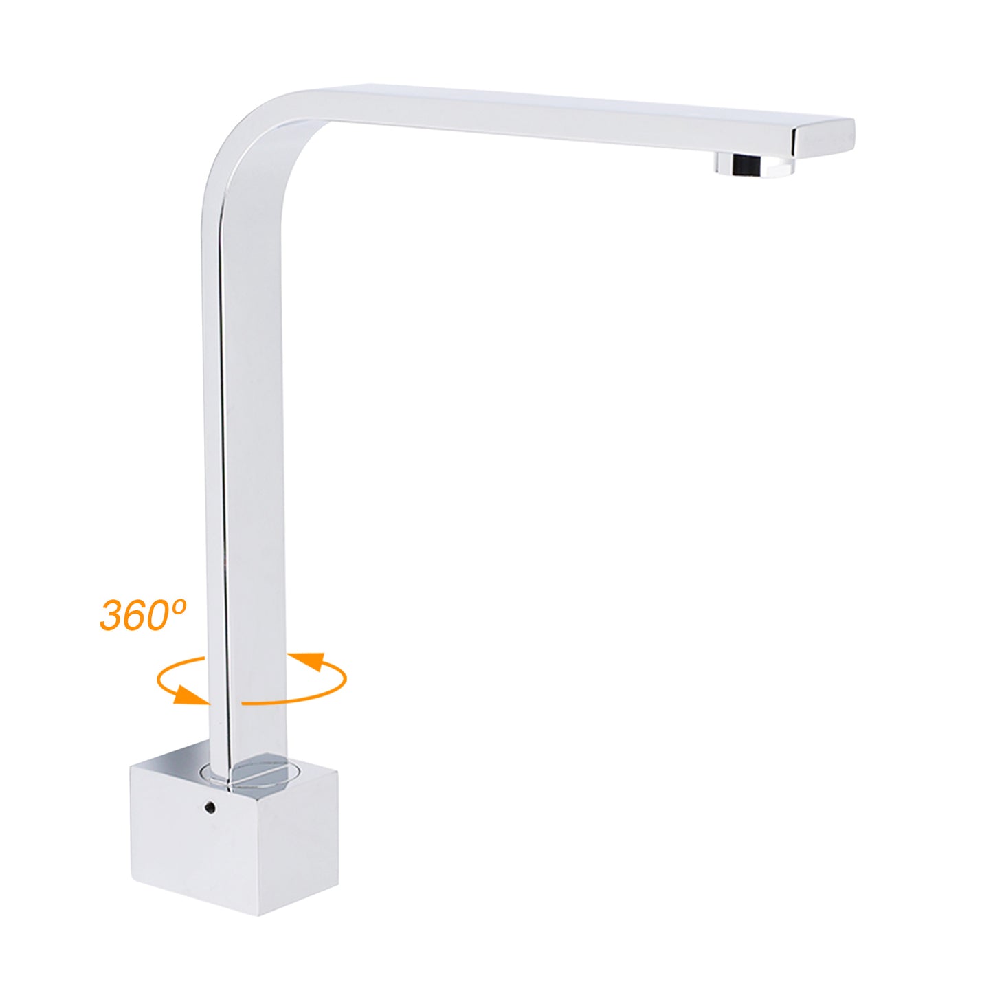 Square Chrome Gooseneck Arm Wall Mounted Swivel Bathtub Spout Faucet Outlet Set - Image 2