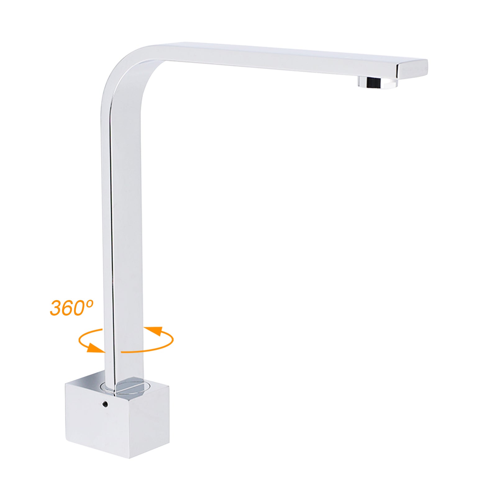 Square Chrome Gooseneck Arm Wall Mounted Swivel Bathtub Spout Faucet Outlet Set - Image 2