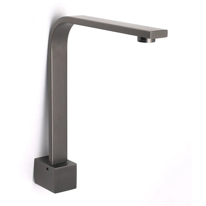 Gun Metal Square Bathroom Swivel Spout Gooseneck Arm Bathtub Filler Tap Outlet