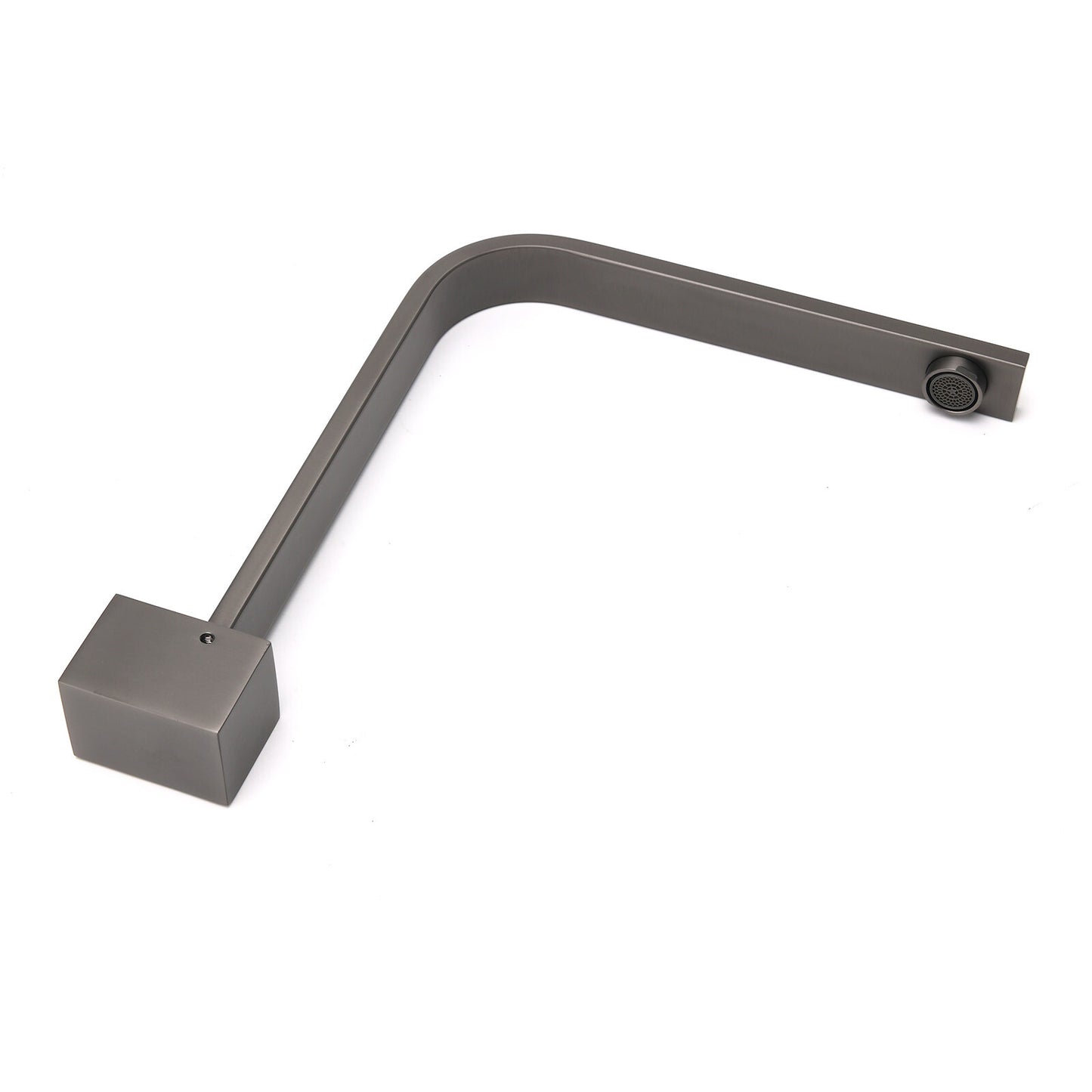 Gun Metal Square Bathroom Swivel Spout Gooseneck Arm Bathtub Filler Tap Outlet - Image 4