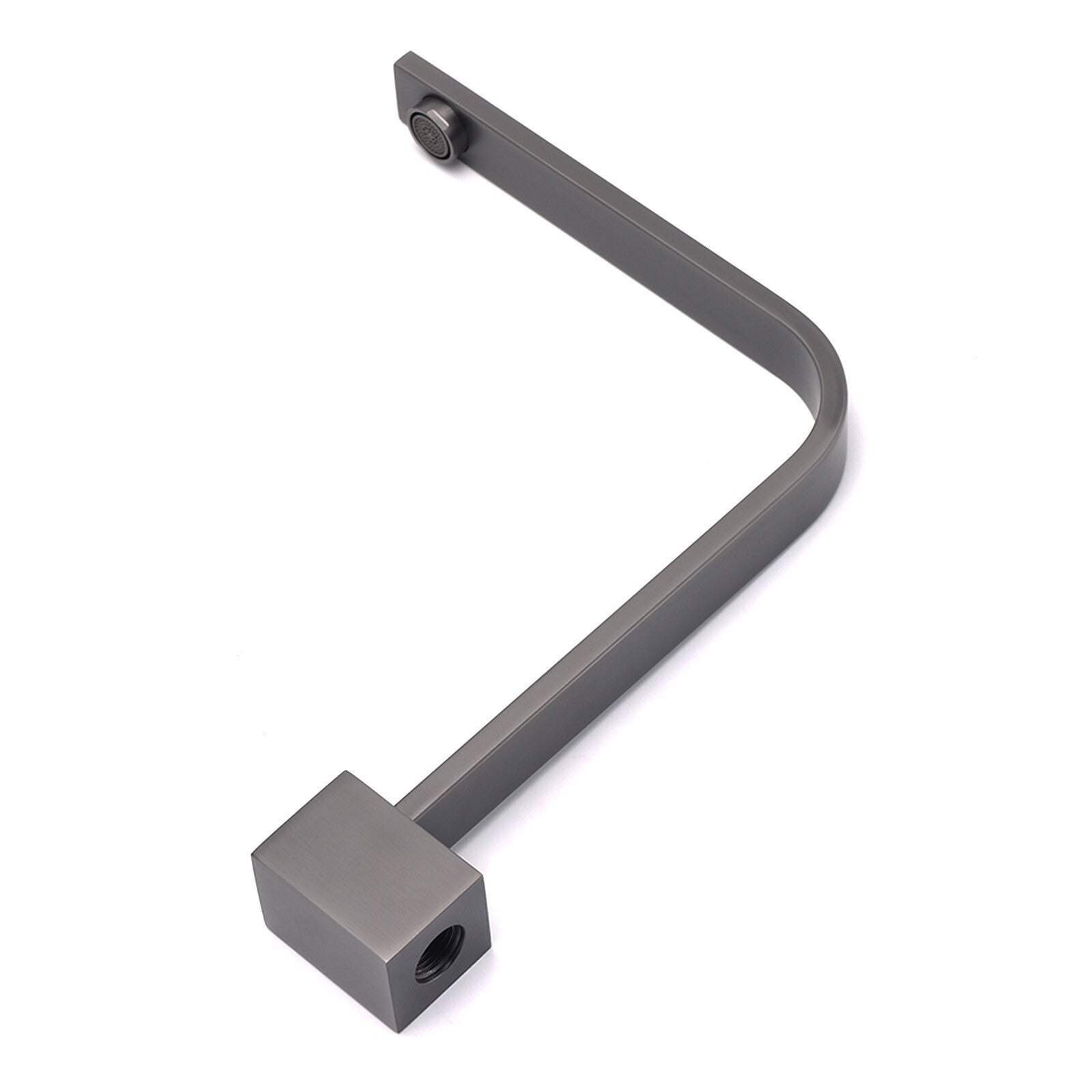 Gun Metal Square Bathroom Swivel Spout Gooseneck Arm Bathtub Filler Tap Outlet - Image 5