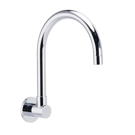 Chrome Round Gooseneck Arm Faucet Water Outlet Wall Mounted Swivel Bathtub Spout