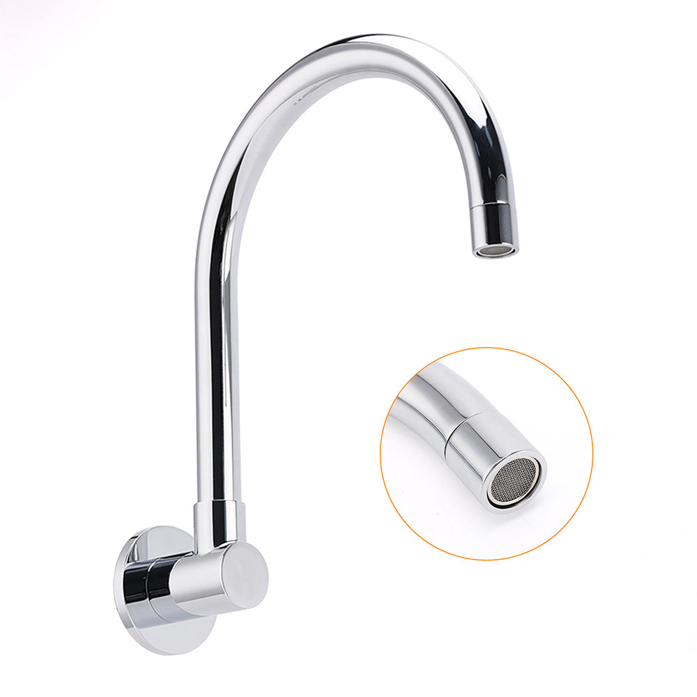Chrome Round Gooseneck Arm Faucet Water Outlet Wall Mounted Swivel Bathtub Spout - Image 3