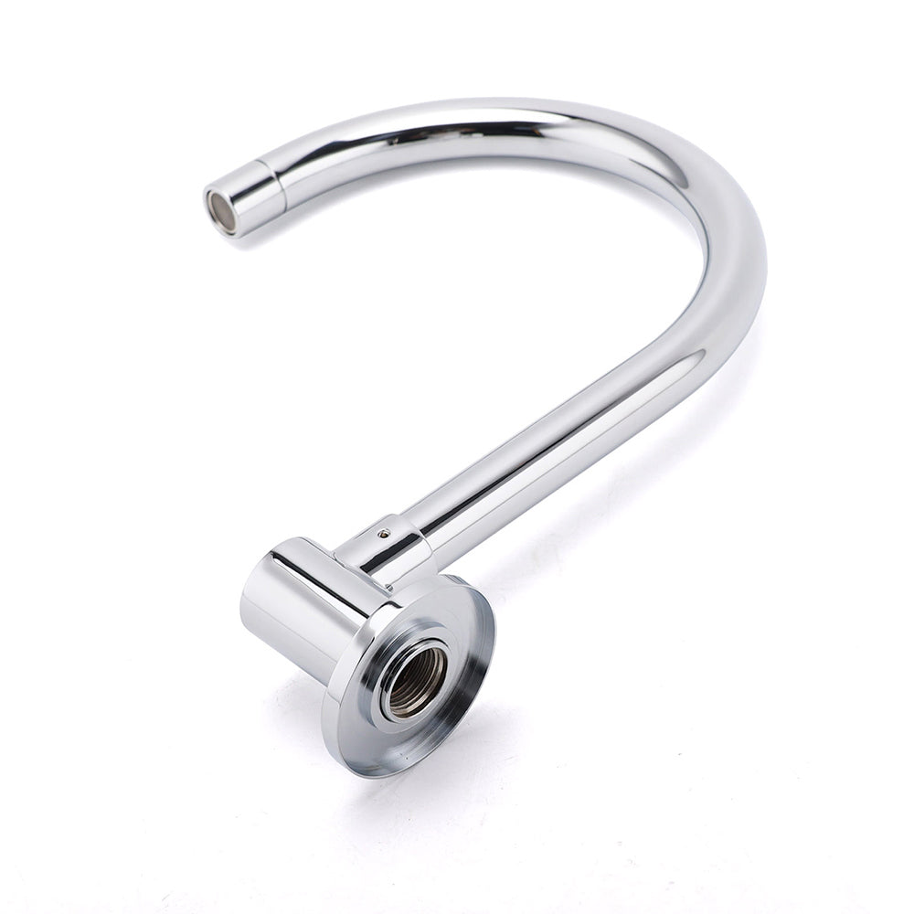 Chrome Round Gooseneck Arm Faucet Water Outlet Wall Mounted Swivel Bathtub Spout - Image 4