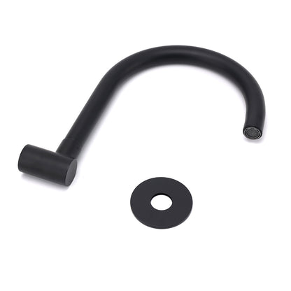 Matt Black Round Gooseneck Arm Faucet Outlet Wall Mounted Bath Tub Filler Spout - Image 4