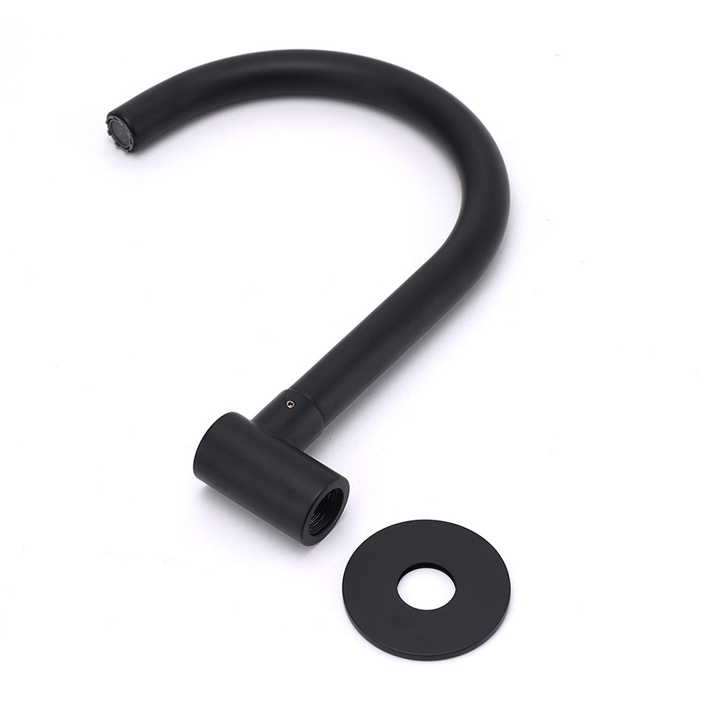 Matt Black Round Gooseneck Arm Faucet Outlet Wall Mounted Bath Tub Filler Spout - Image 6