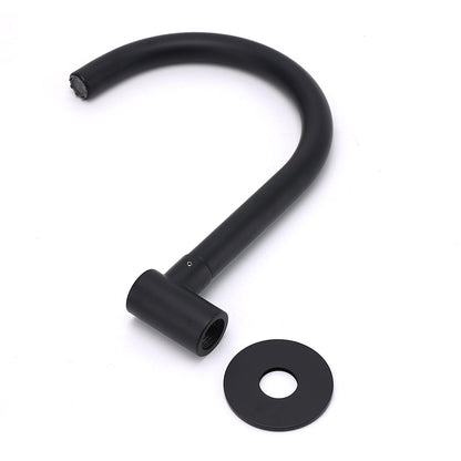 Matt Black Round Gooseneck Arm Faucet Outlet Wall Mounted Bath Tub Filler Spout - Image 6