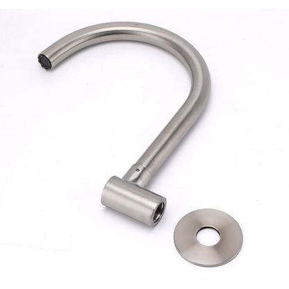 Brushed Nickel Round Gooseneck Arm Faucet Water Outlet Wall Mount Bathtub Spout - Image 4