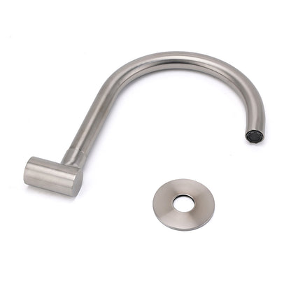 Brushed Nickel Round Gooseneck Arm Faucet Water Outlet Wall Mount Bathtub Spout - Image 5