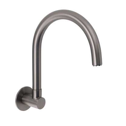 Gun Metal Bathroom Tub Filler Round Gooseneck Arm Faucet Water Outlet Wall Spout - Image 2