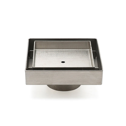 Stainless Steel 100mm Square Tile Insert Shower Grate Floor Drain 50mm Outlet