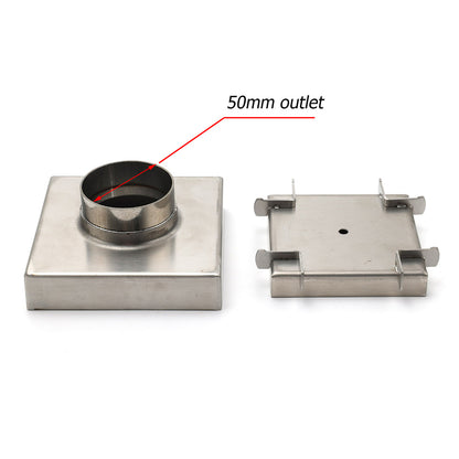 Stainless Steel 100mm Square Tile Insert Shower Grate Floor Drain 50mm Outlet - Image 4