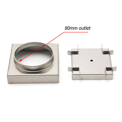 WaterMark Brushed 100mm Square Tile Insert Shower Grate Floor Drain 80mm Waste - Image 3