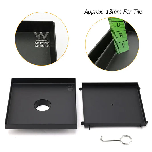 Matt Black Bathroom Big 200mm Tile Insert Floor Drain Shower Grate 50mm Outlet - Image 3